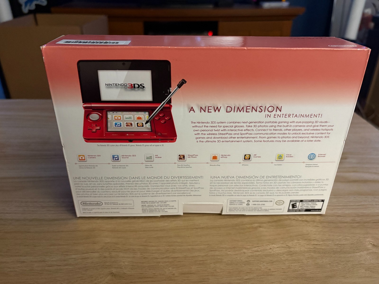 Nintendo 3DS Flame Red Console – In Box w/ Some Original Materials **READ DESC**