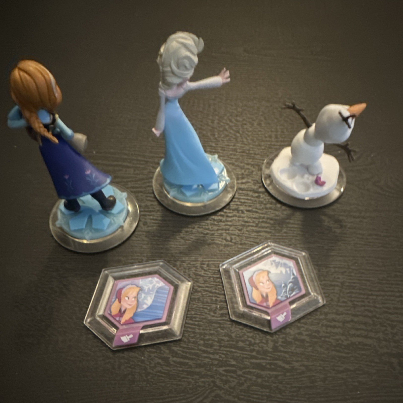 Disney Infinity Frozen Character Figure Pack Lot Anna Elsa Olaf & Power Discs