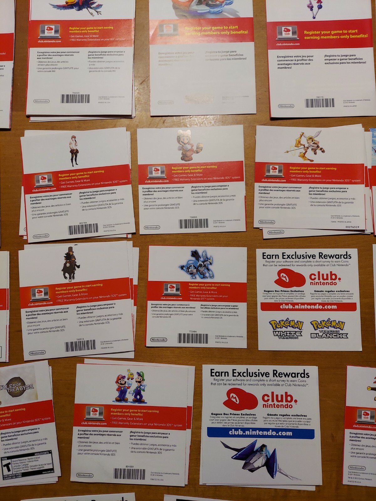 LOT OF 92 Wii Wii U 3DS Club Nintendo Video Game Inserts + Bonuses EXPIRED READ