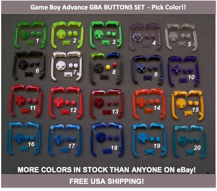 Game Boy Advance GBA BUTTONS SET Shoulder R L A B D-Pad – Pick Color!