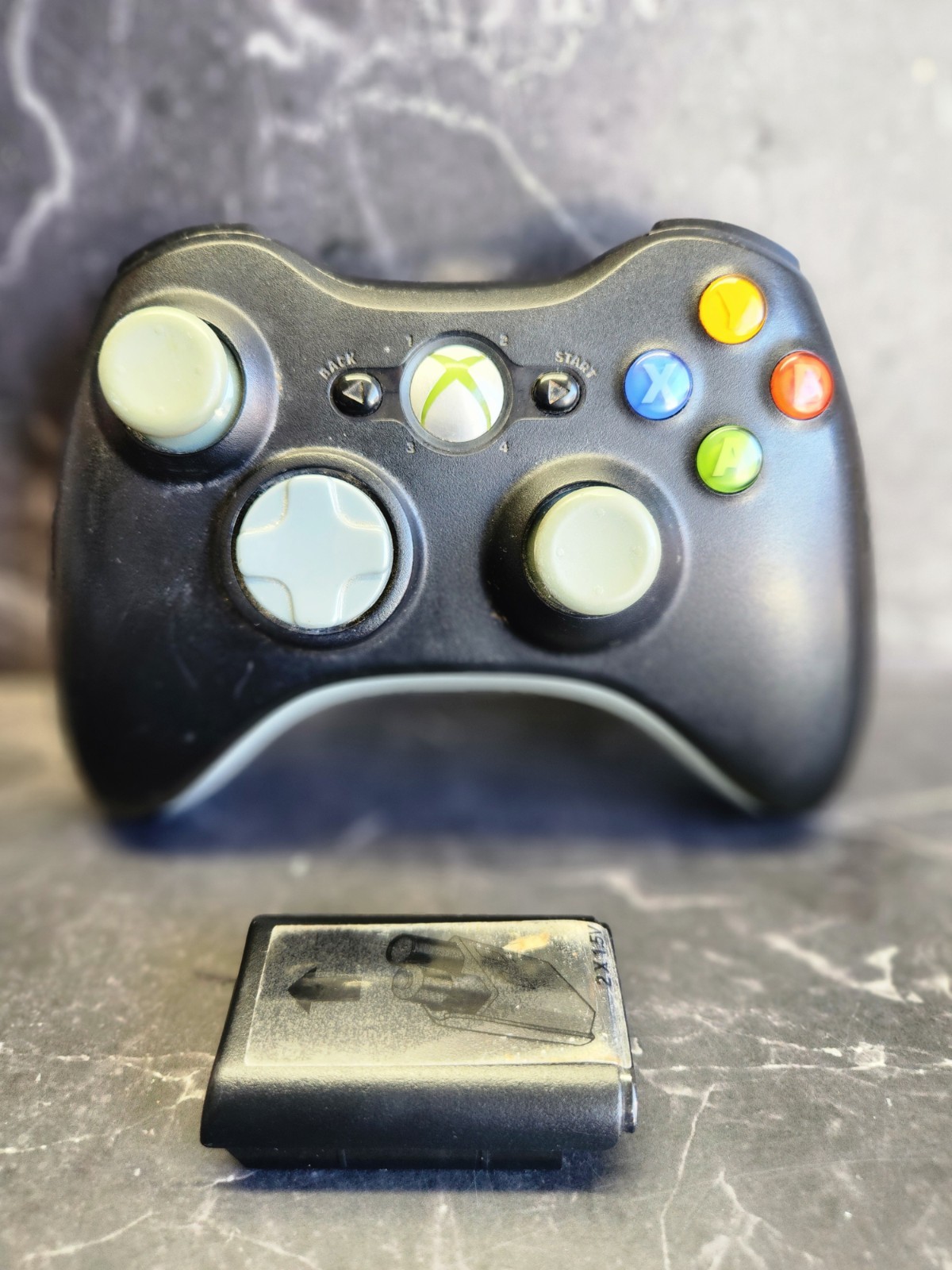 Microsoft Xbox 360 Wireless Controller Black And Gray Tested Works.
