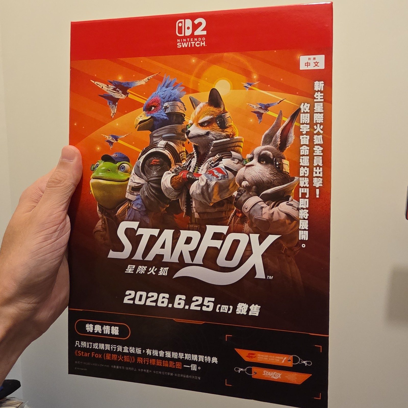 Starfox Nintendo Switch 2 Original Counter Top Display Standee w Promo keychain