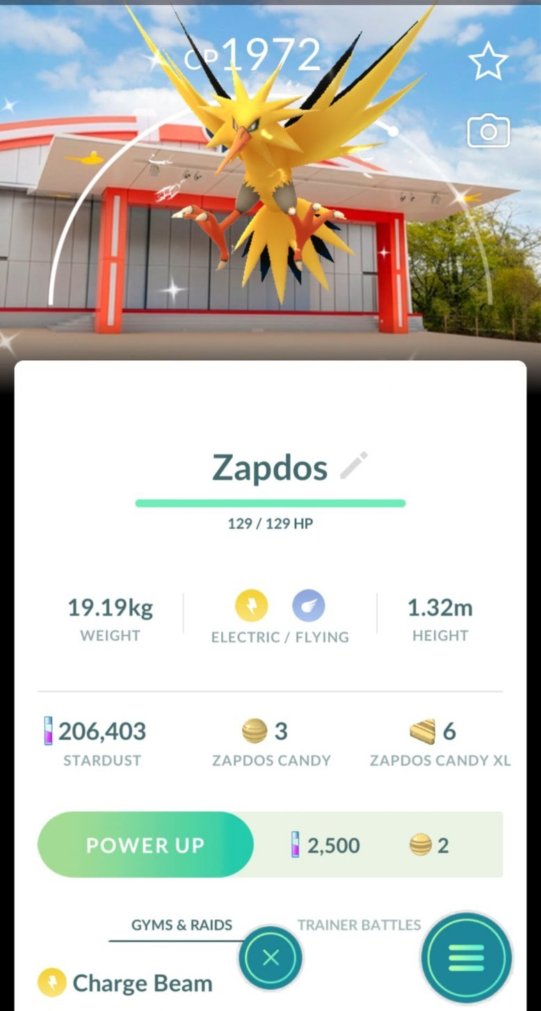 Shiny Zapdos PokéPark KANTO Background 2025 – TRADE 20kstardust