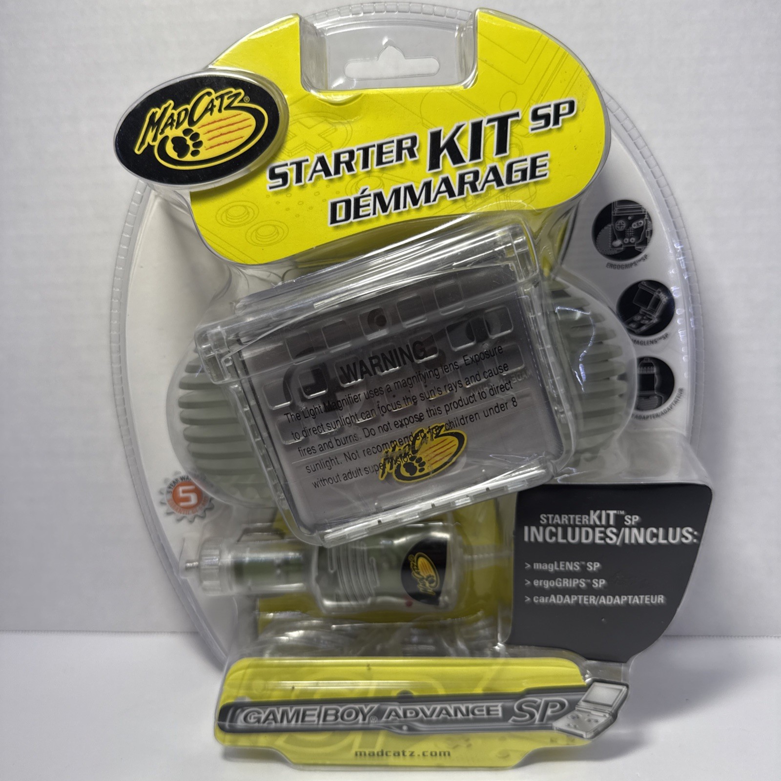 Mad Catz Starter Kit Game Boy Advance SP Magnifier ergo GRIPS Car Adapter SEALED