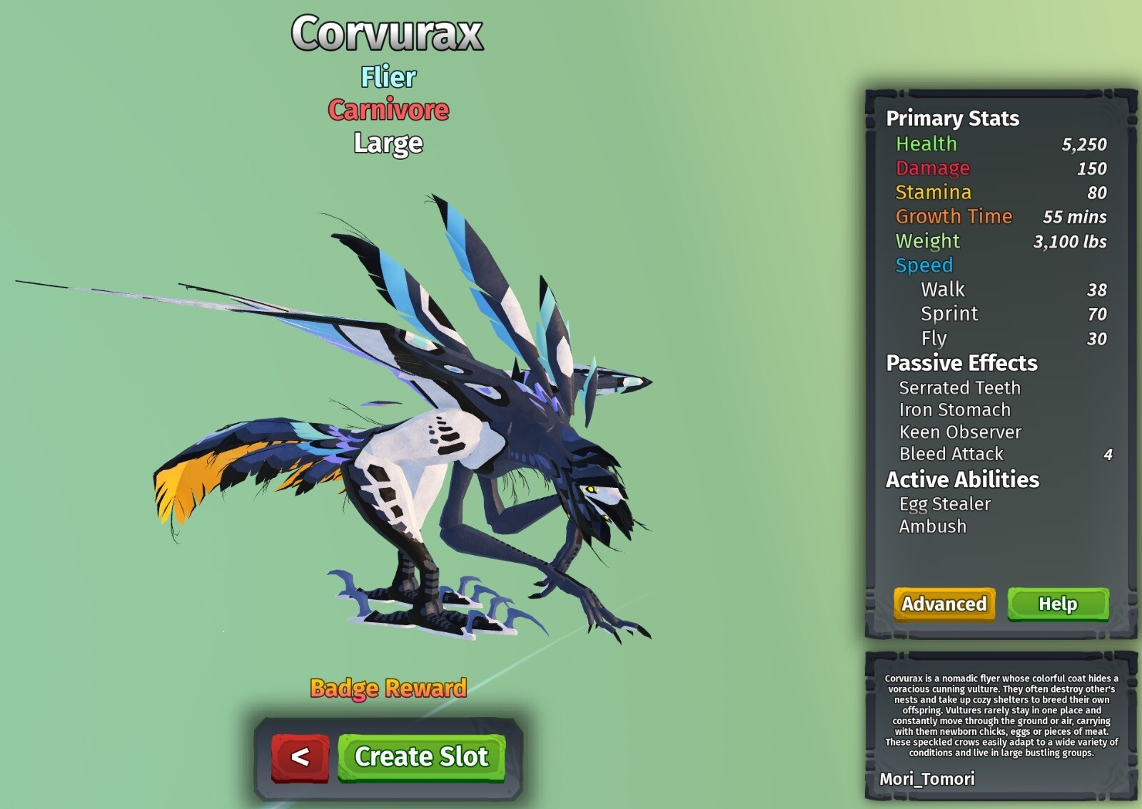 Corvurax Species | Creatures of Sonaria | Roblox