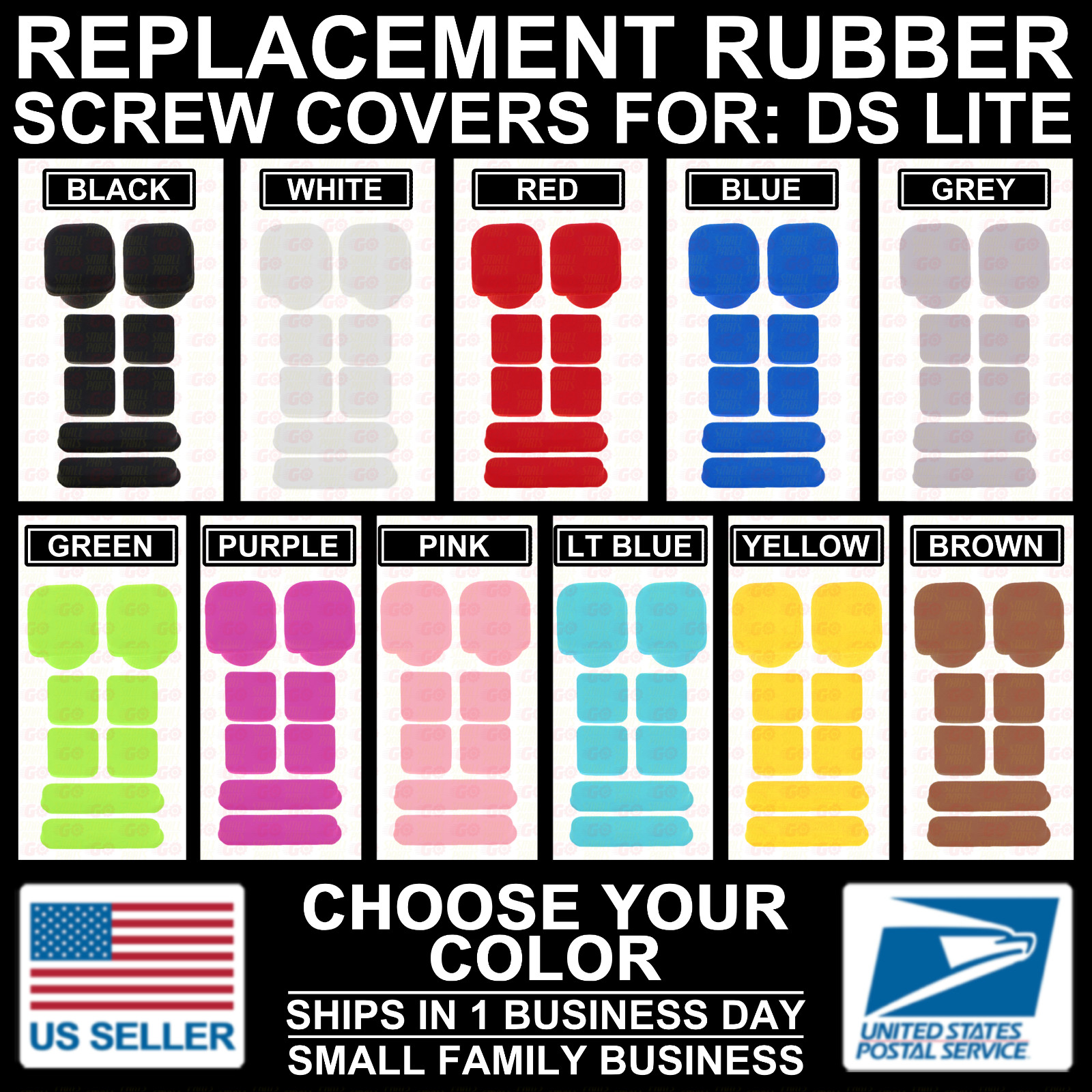 Color Screw Hole Rubber Dust Cover Plug for Nintendo DS Lite NDSL DSL