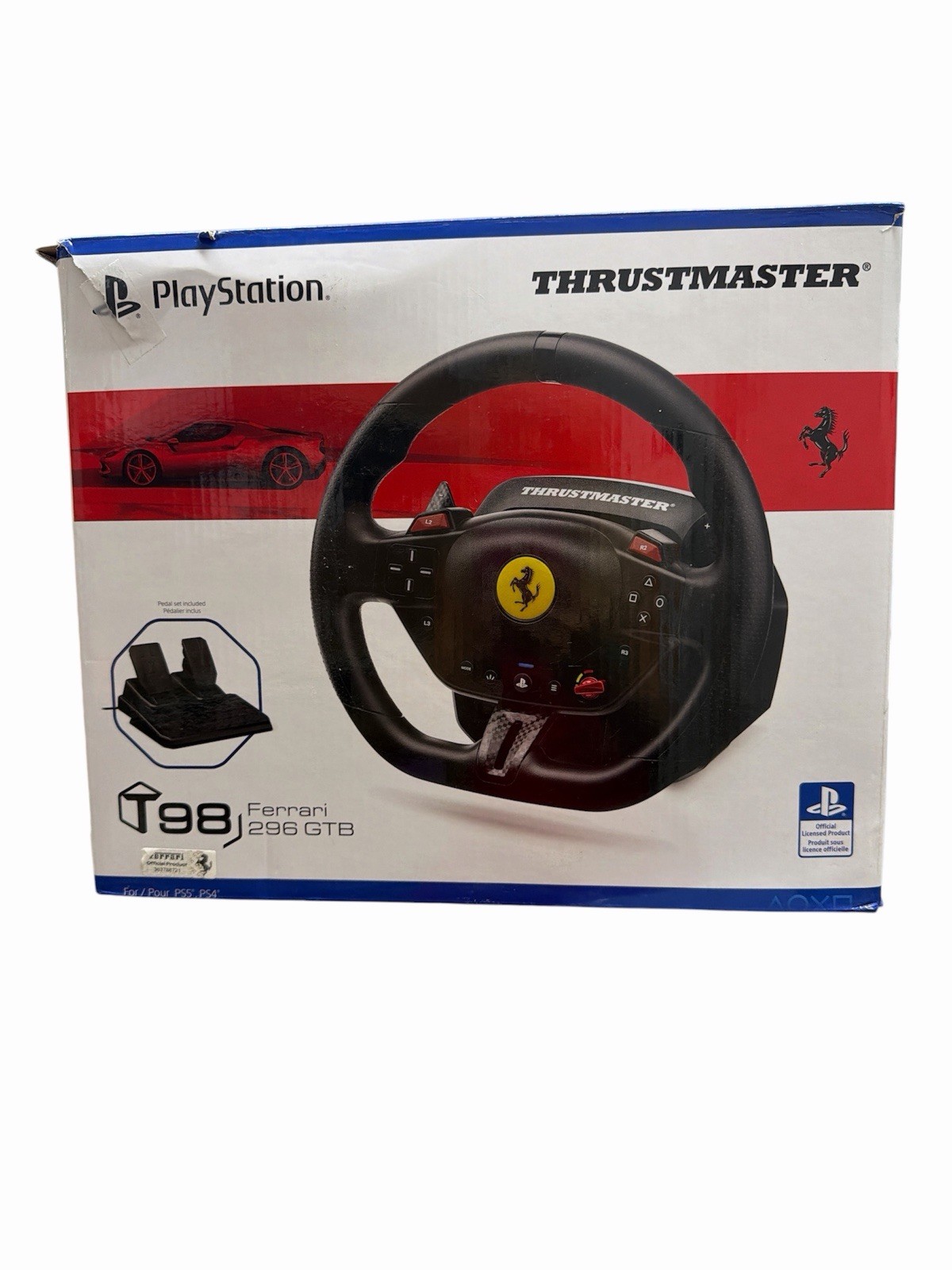 Thrustmaster T98 Ferrari 296 GTB Racing Wheel & Pedal Set Playstation 4/5 & PC