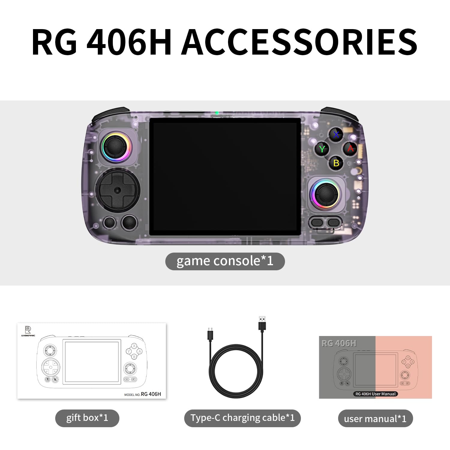 RG 406H Retro Handheld Game Console 4” IPS Screen Android 13 System Built-in…