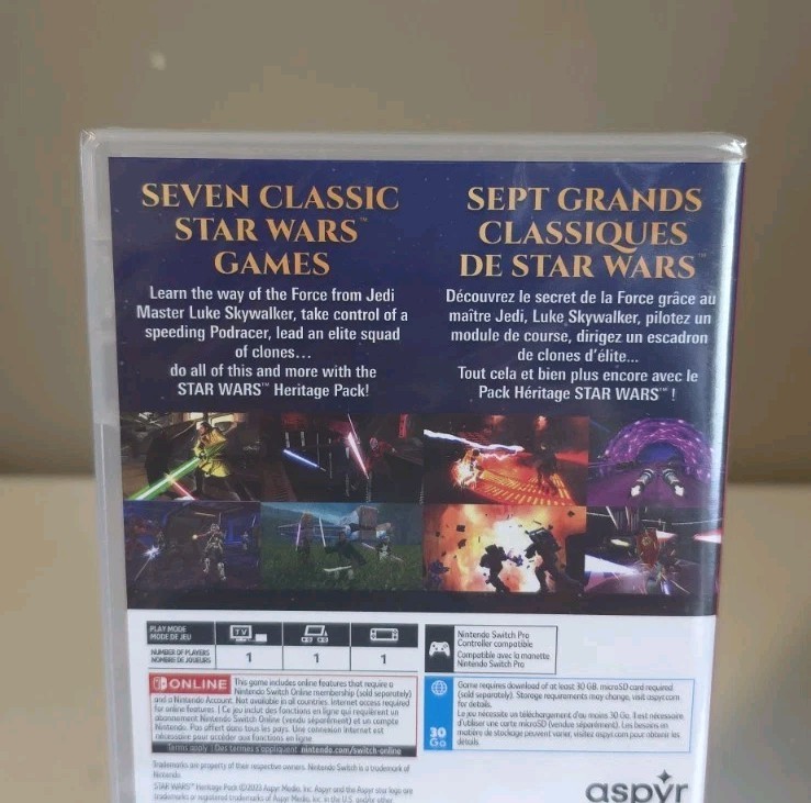 Star Wars Heritage Pack – (Nintendo Switch, 2023) New Factory Sealed 7 in 1