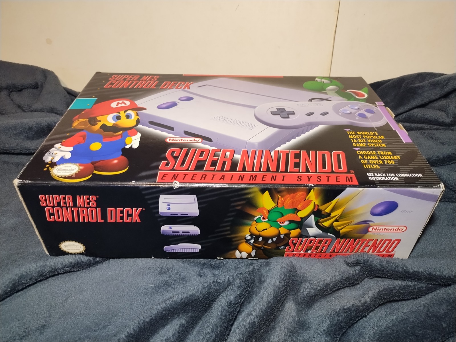 Super Nintendo Control Deck Console System in Box with Game SNES