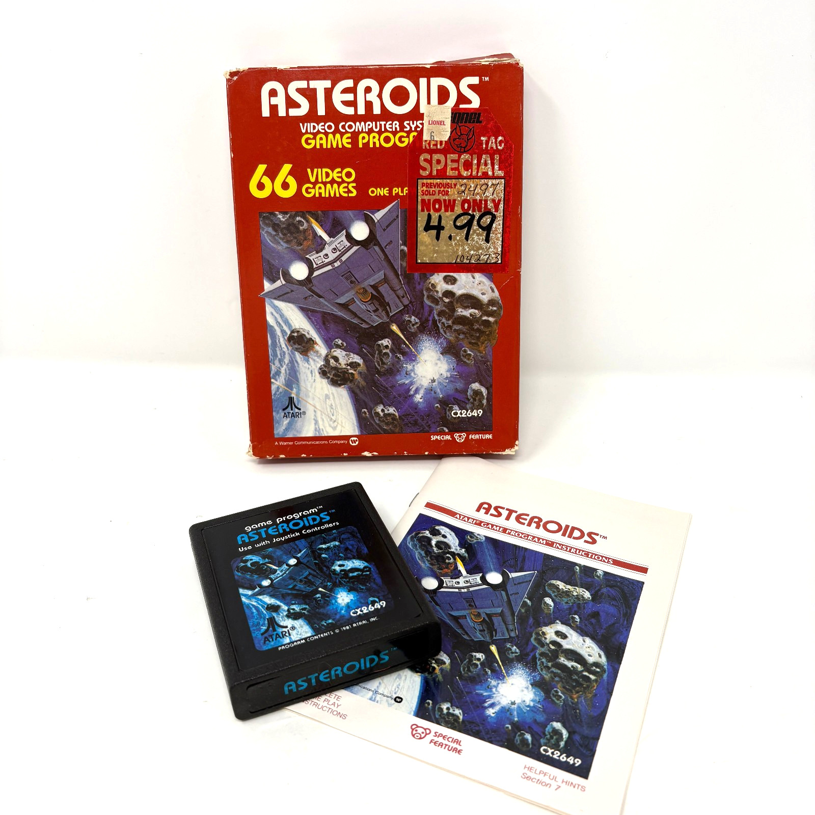 Asteroids (Atari 2600, 1981) CIB Complete In Box Tested & Works