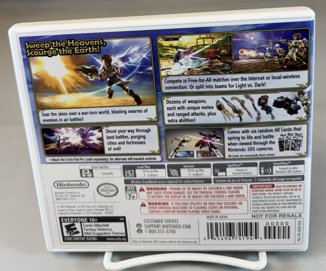 Kid Icarus: Uprising (Nintendo 3DS) – Complete Big Box Edition + Stand & AR Card