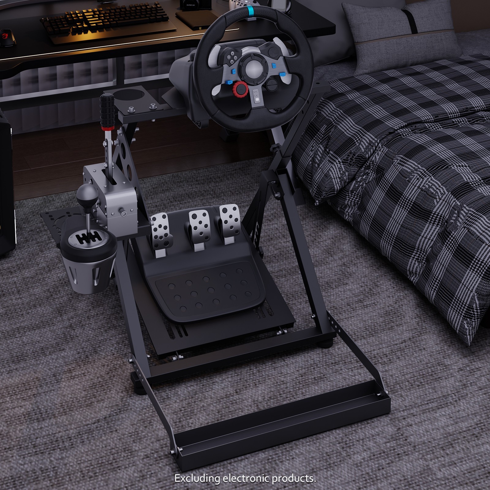 Hottoby Steering Racing Wheel Stand Foldable Sim Cockpit Fits Logitech G920 G923
