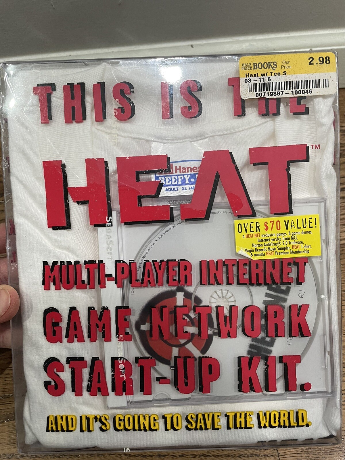 RARE Heat.Net Multi Player Game Network Start Up Kit XL T-Shirt SegaSoft Sealed