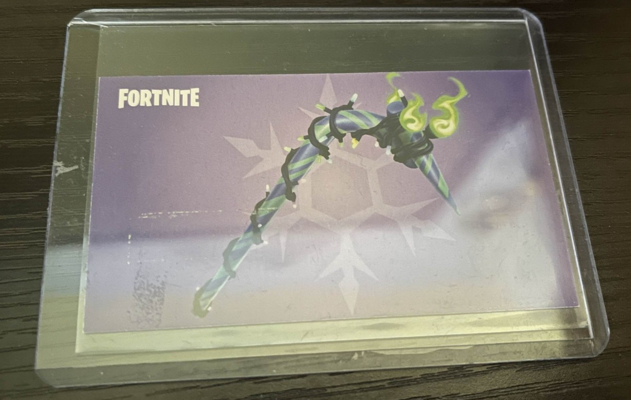 Fortnite Pickaxe Merry Mint Candy Cane Card CODE IS EXPIRED SCRATCHED READ