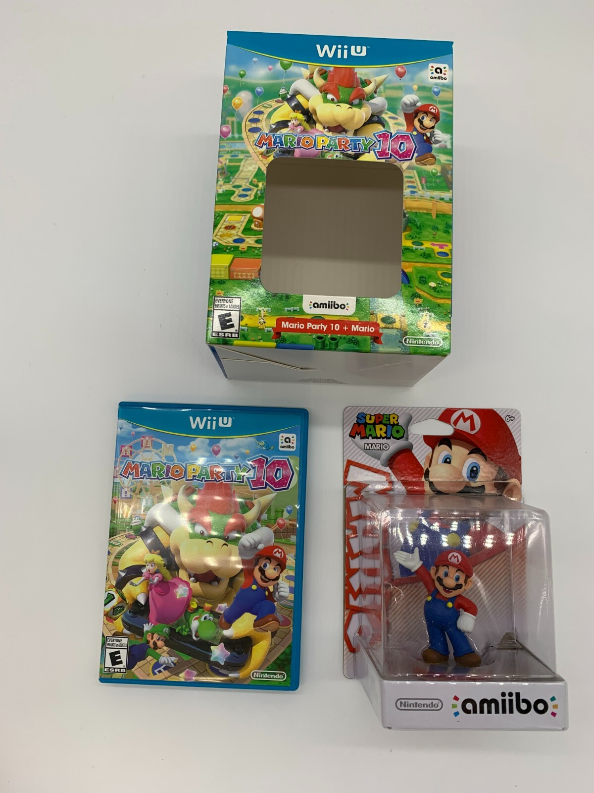 Mario Party 10 + Mario amiibo with Large Box (Wii U, 2015)