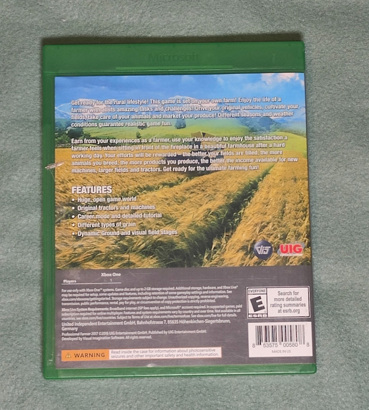 Professional Farmer 2017 Microsoft Xbox One Farming Simulation Game No Manual