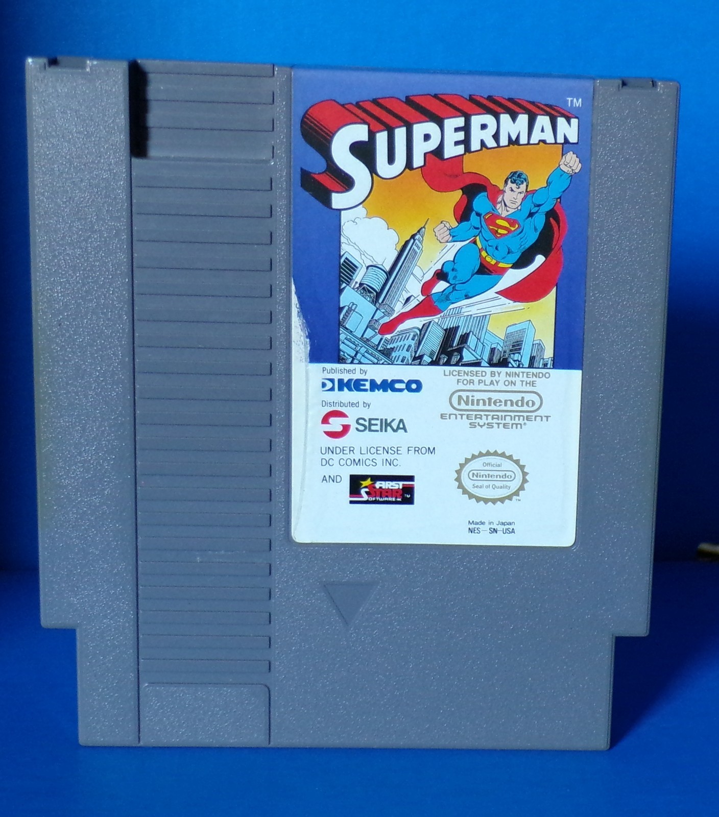 Superman Nintendo Entertainment 1988 NES DC Comics Kemco Box, Cart & Dust Cover