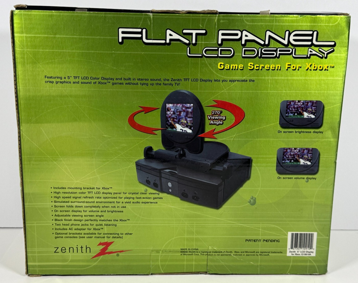 Zenith Flat Panel 5″ LCD Display Game Screen For Original Xbox G10910A Open Box