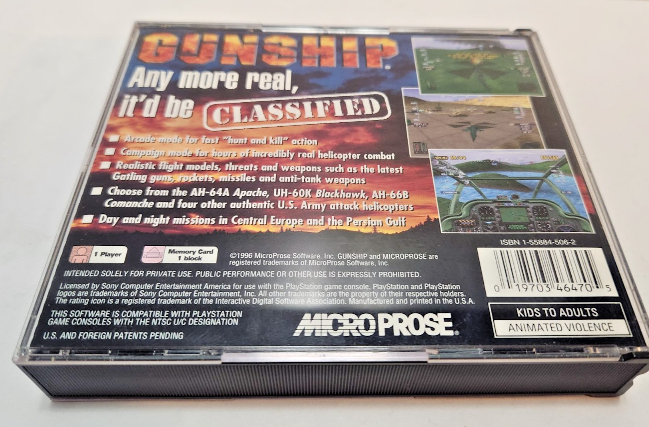 Playstation Gunship PS1 Video Game