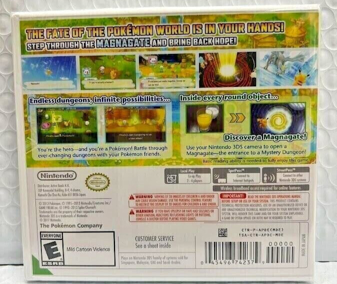 Pokemon Mystery Dungeon: Gates to Infinity 3DS Brand New Game (Multiplayer)