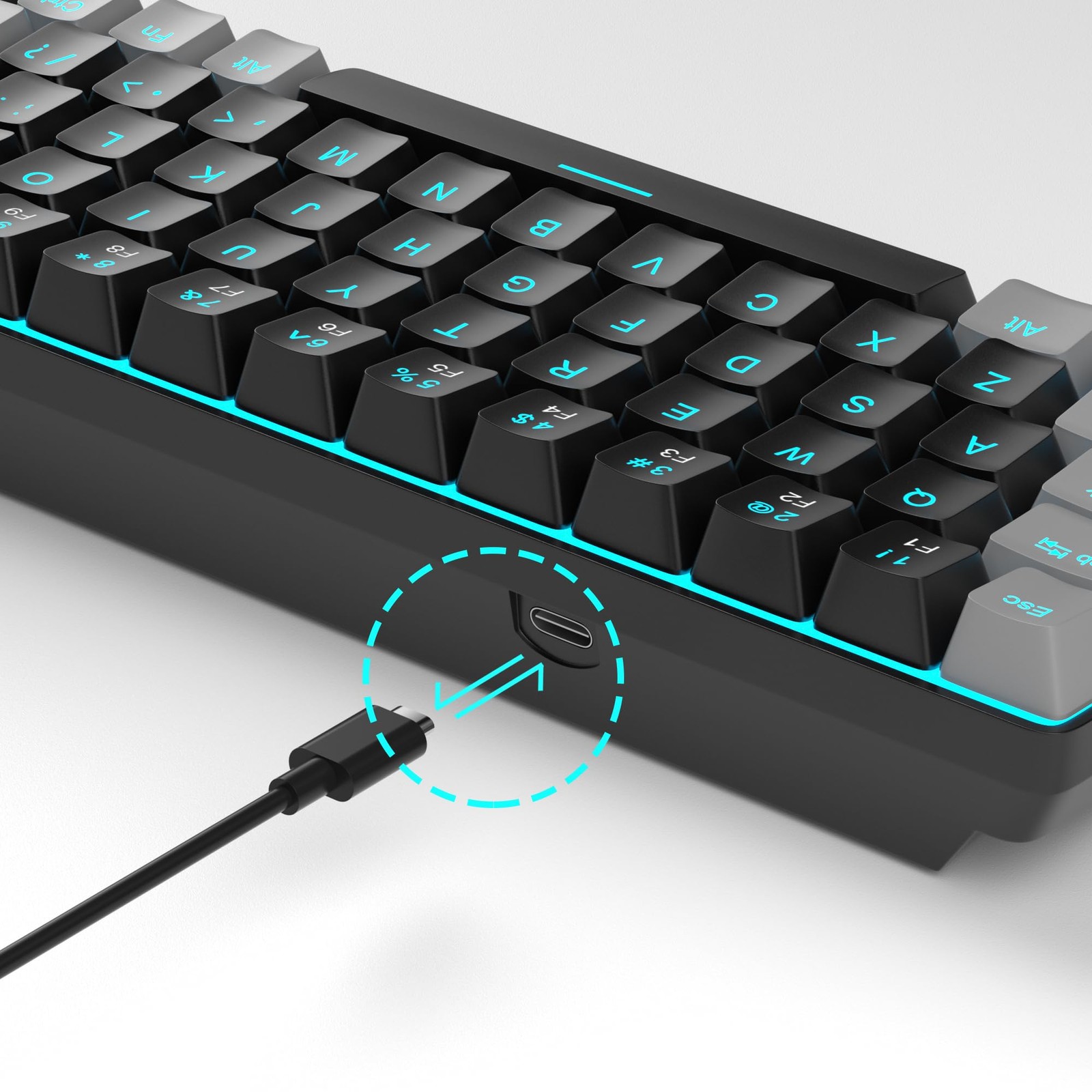 Magegee Portable 60 Mechanical Gaming Keyboard Mk-Box Led Backlit Compact 68