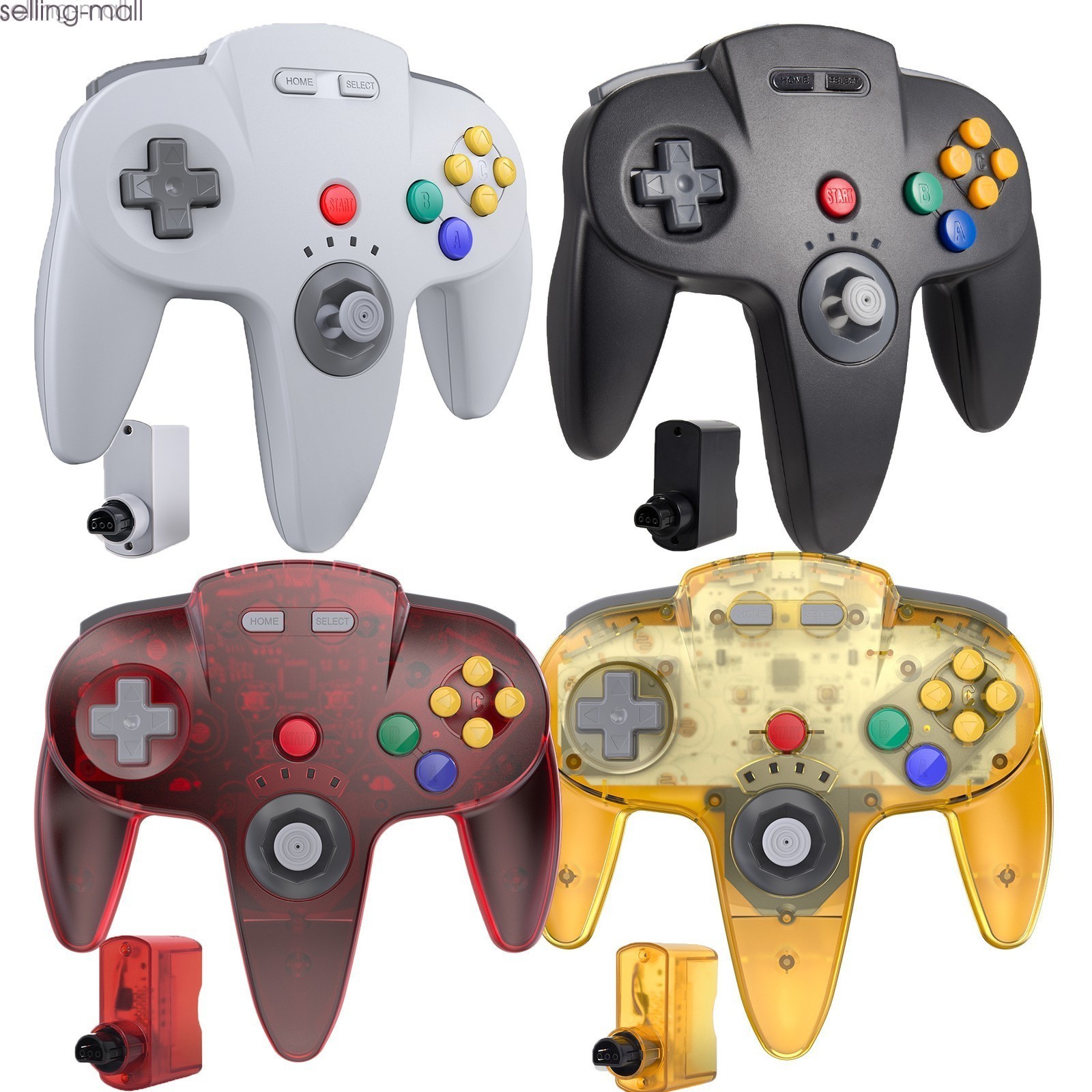 Wireless N64 Controller, 2.4GHz N64 Receiver,Rechargeable & Built-in Rumble