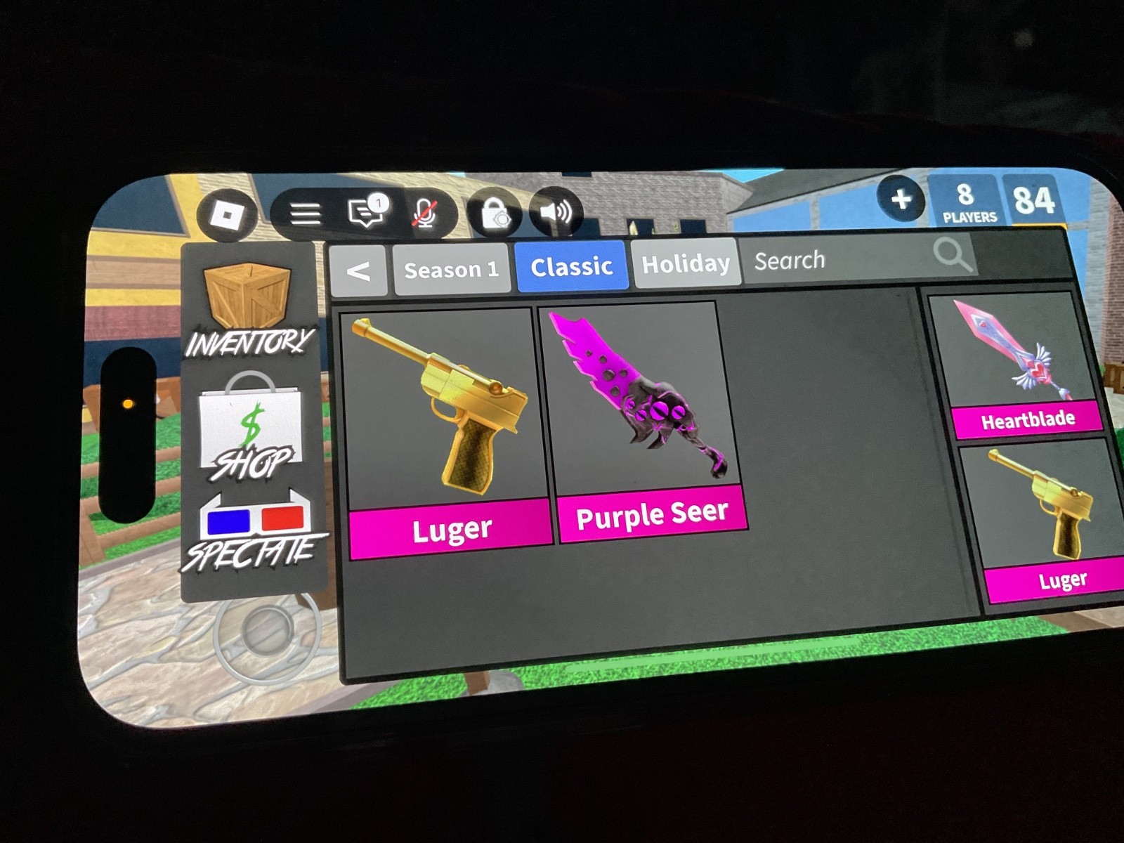 Roblox Murder Mystery 2 MM2 Lugar Godly Gun add alliesbackup124 when buying !!