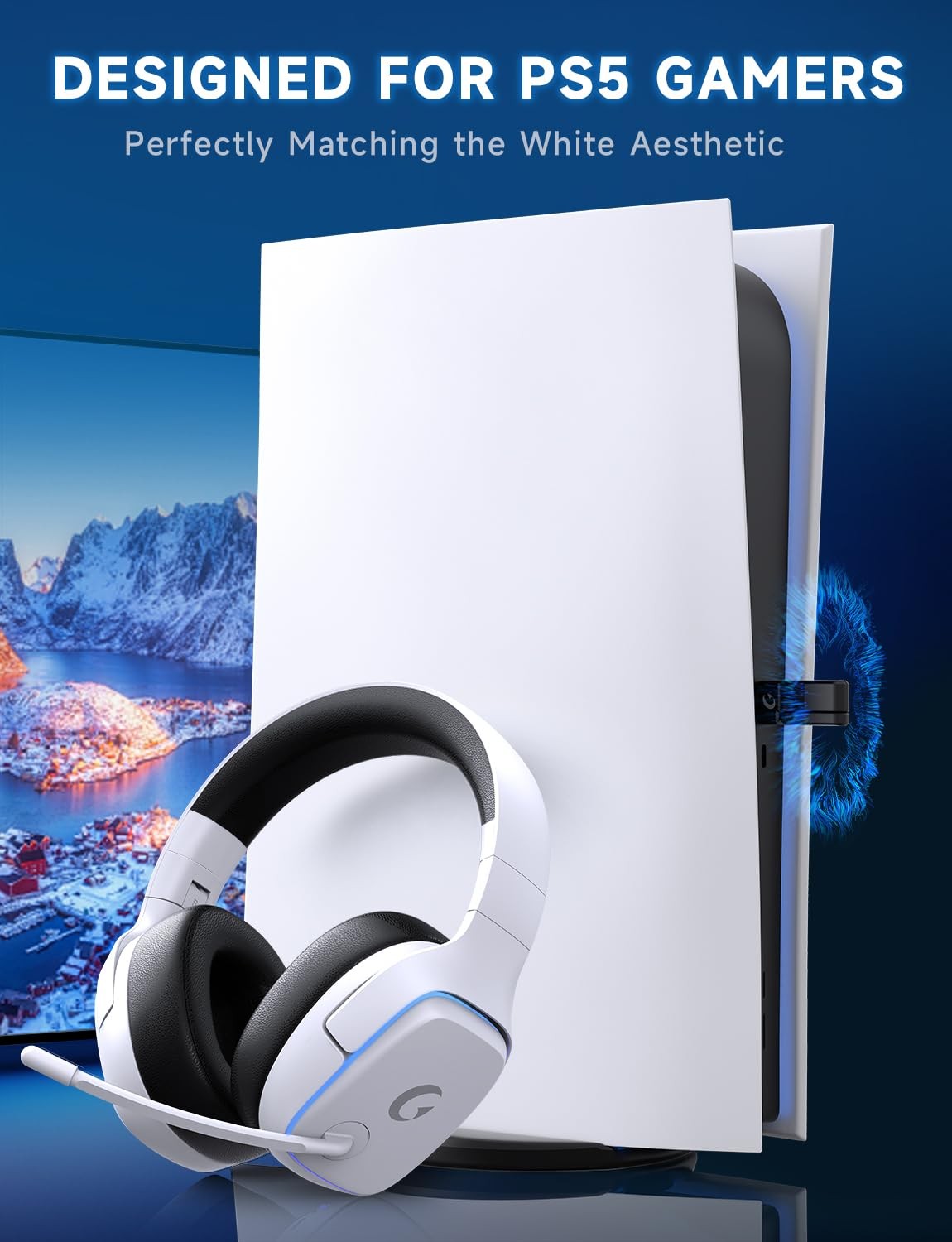 2.4GHz Wireless Gaming Headsets for PS5, PS4, PC, Switch – Bluetooth 5.3 Gaming