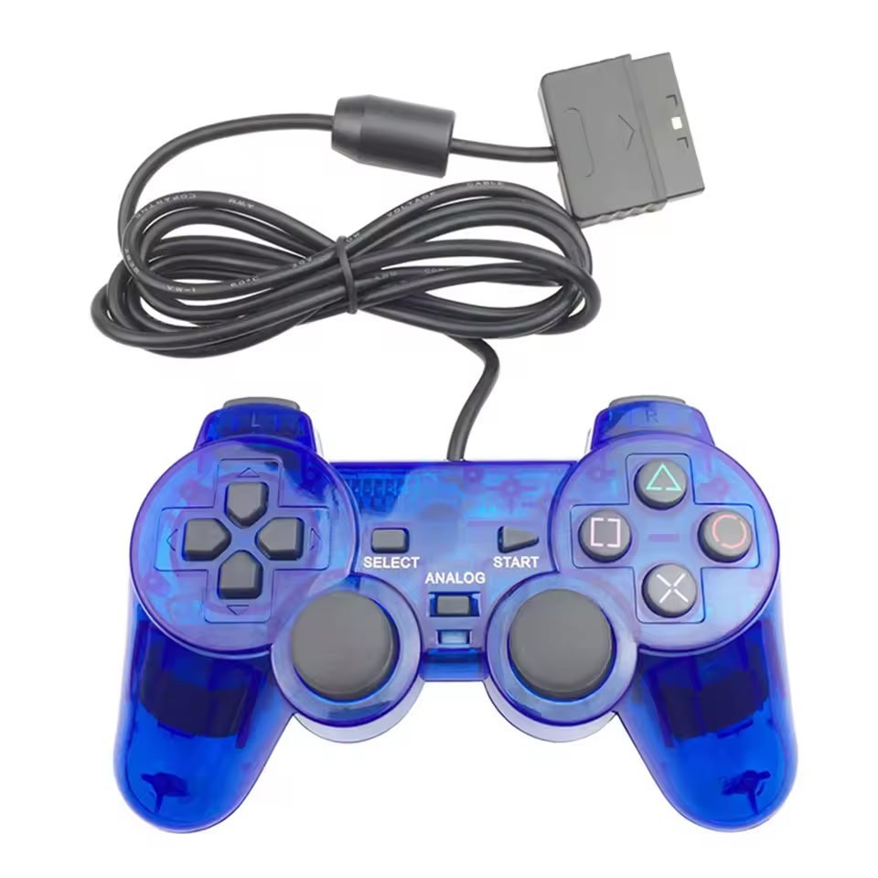 Controller for PlayStation PS2 – Transparent BLUE – BRAND NEW