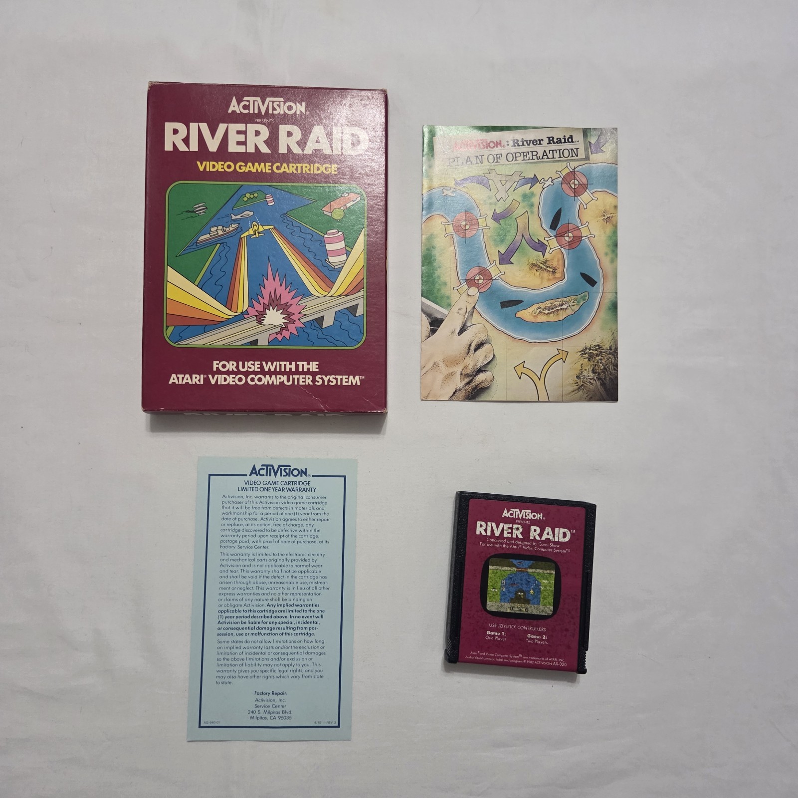 River Raid (Atari 2600, 1982) Complete In Box CIB w/ Manual & Paperwork