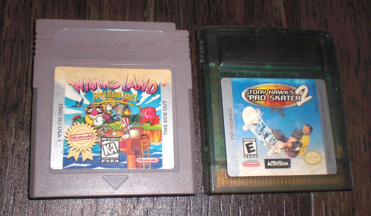 Wario Land Super Mario Land 3 Tony Hawks Pro Skater 2 Game Boy Color Advance GBA