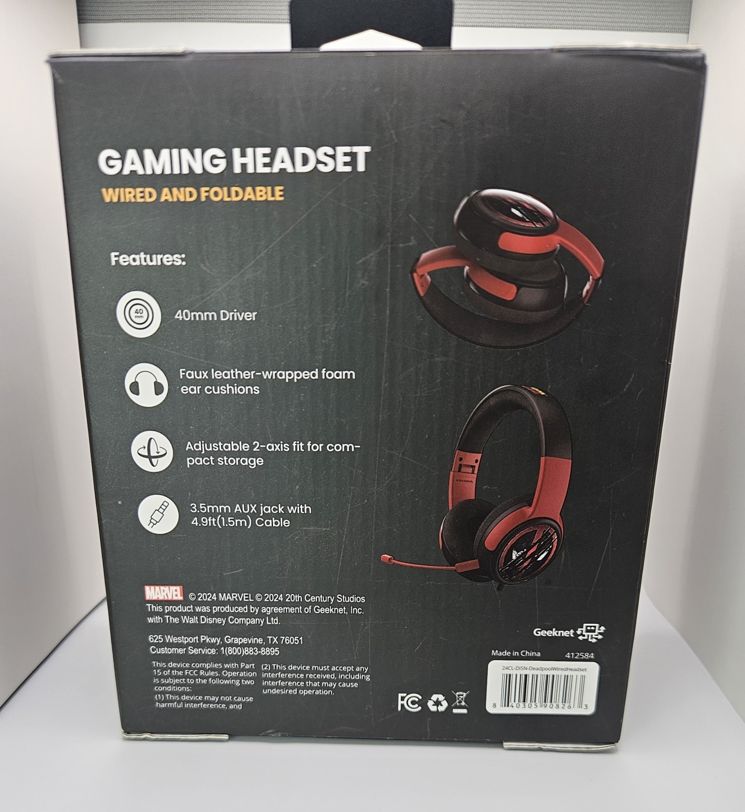 Marvel Deadpool And Wolverine Gaming Headset Wired And Foldable 3.5 Mm Jack