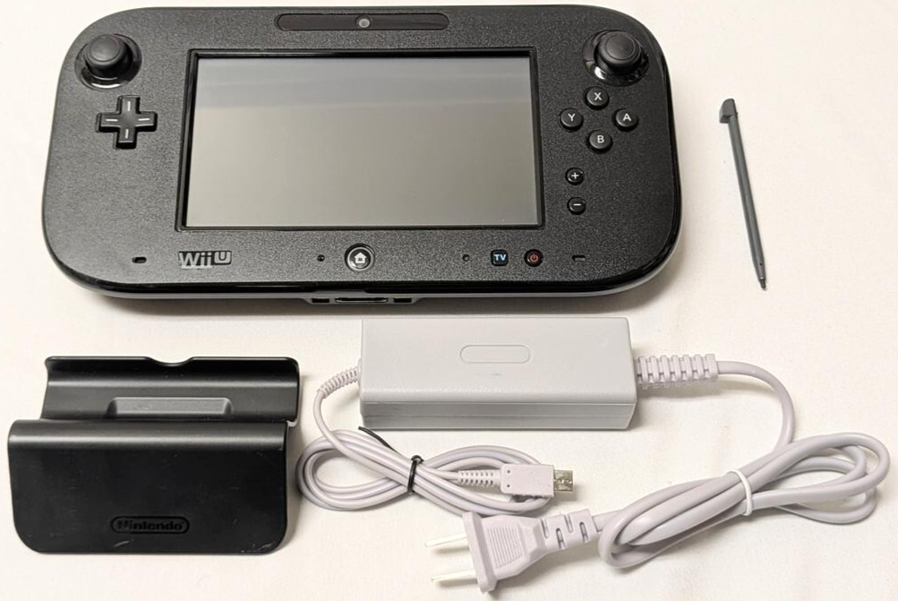Nintendo Wii U Black GAMEPAD w/ Charger + Charging Dock Bundle WiiU WUP-010 US