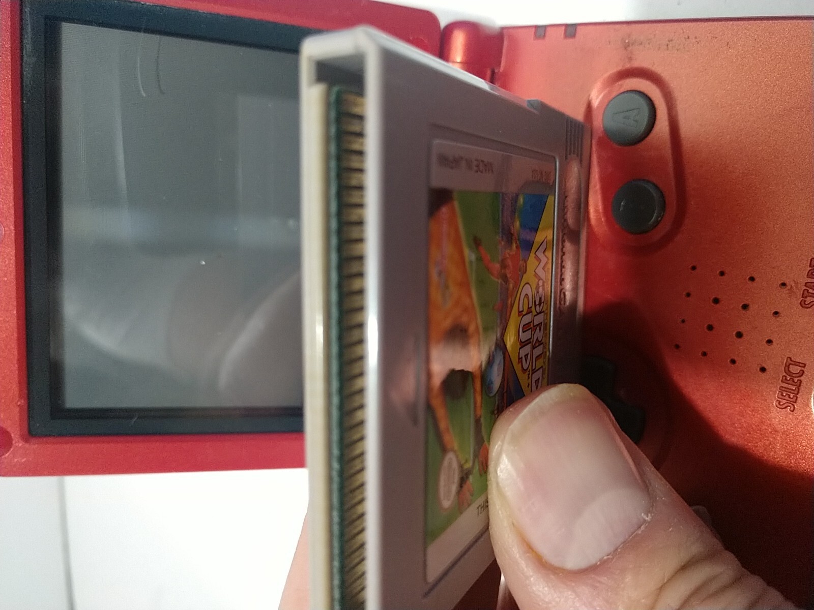 Nintendo Game Boy Advance SP AGS‑001 Red + Charger + World Cup – Tested Works