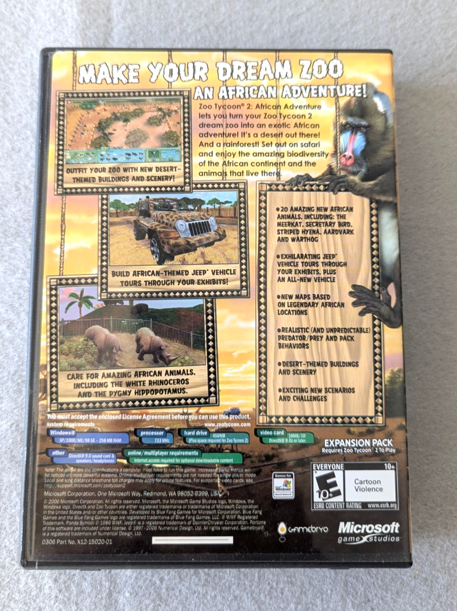 Zoo Tycoon 2: African Adventure (PC, 2006) – European Version