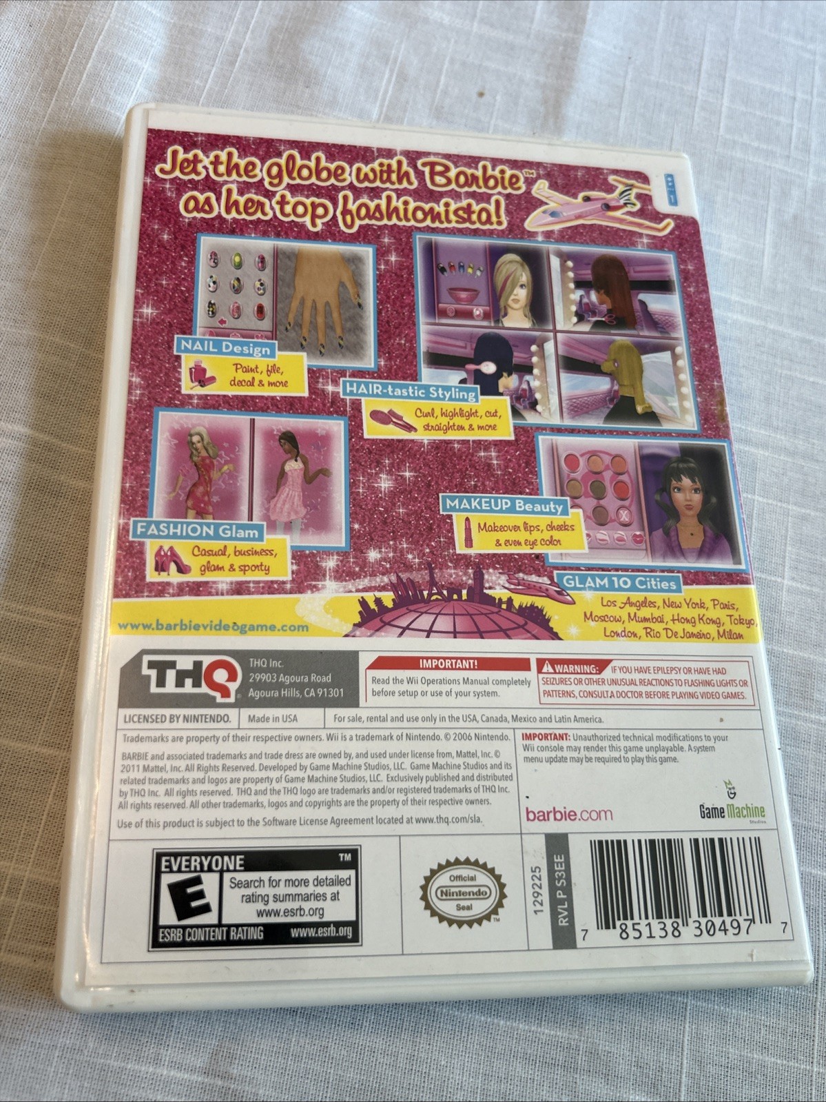 Barbie: Jet, Set & Style (Nintendo Wii, 2011) Complete Tested Working Free Ship