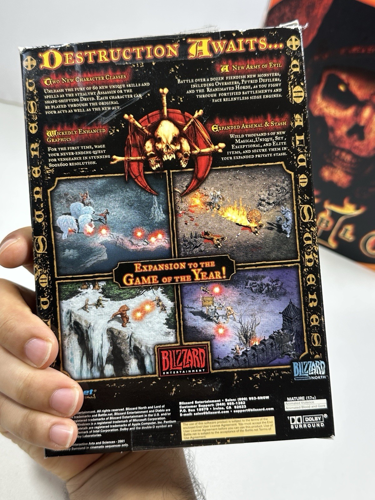 Diablo 2 and Lord of Destruction Expansion Box PC ROM Video Games Complete