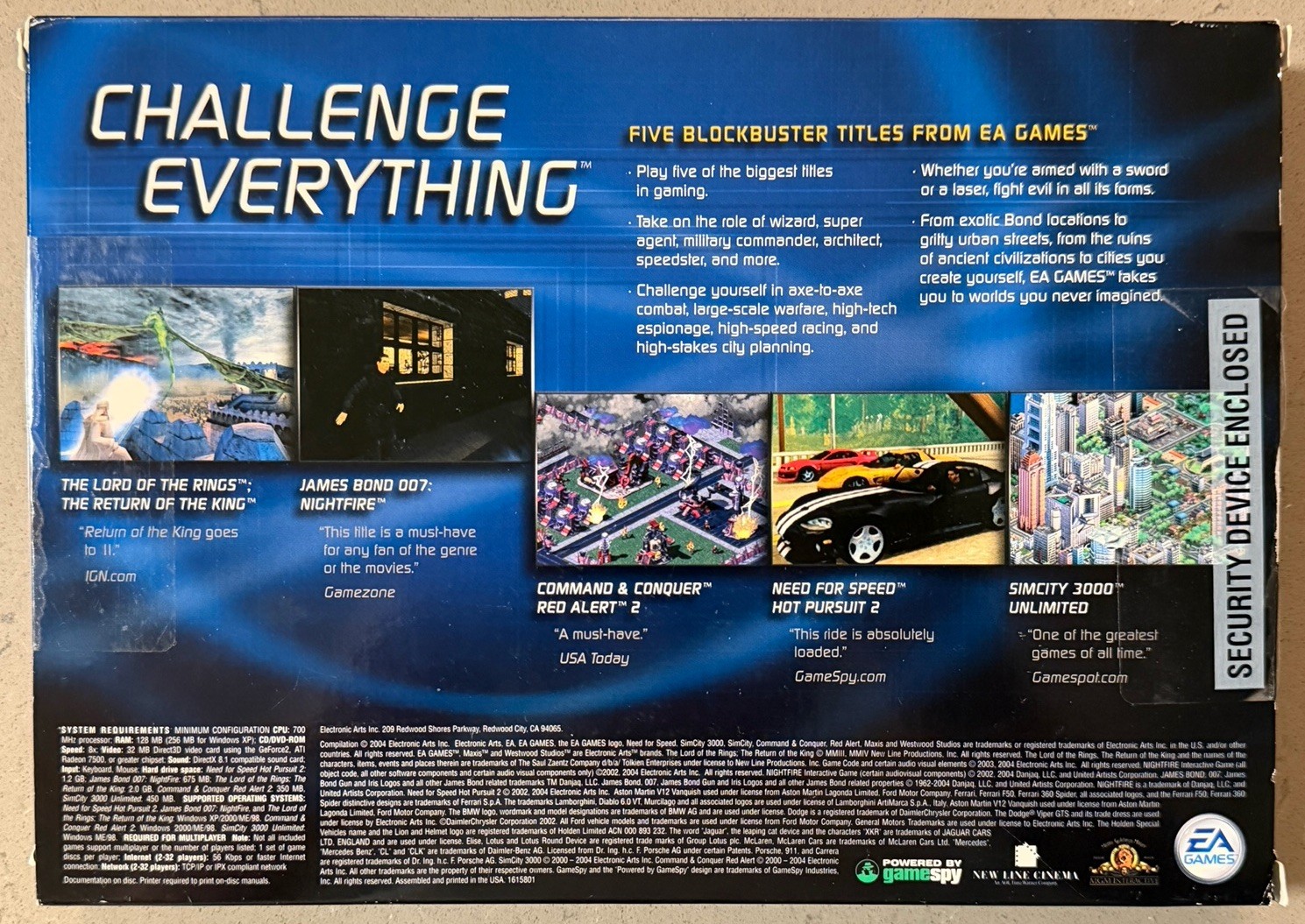 The EA Games Collection (PC, 2004) – SimCity, 007 Nightfire, NFSHP2, LOTR, RA2
