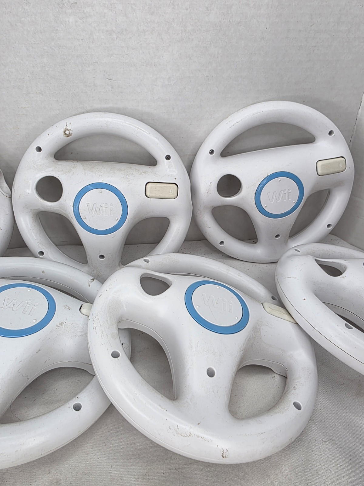 Lot of 7 Nintendo Wii Steering Wheels RVL-024 Mario Kart Remote Attachments OEM