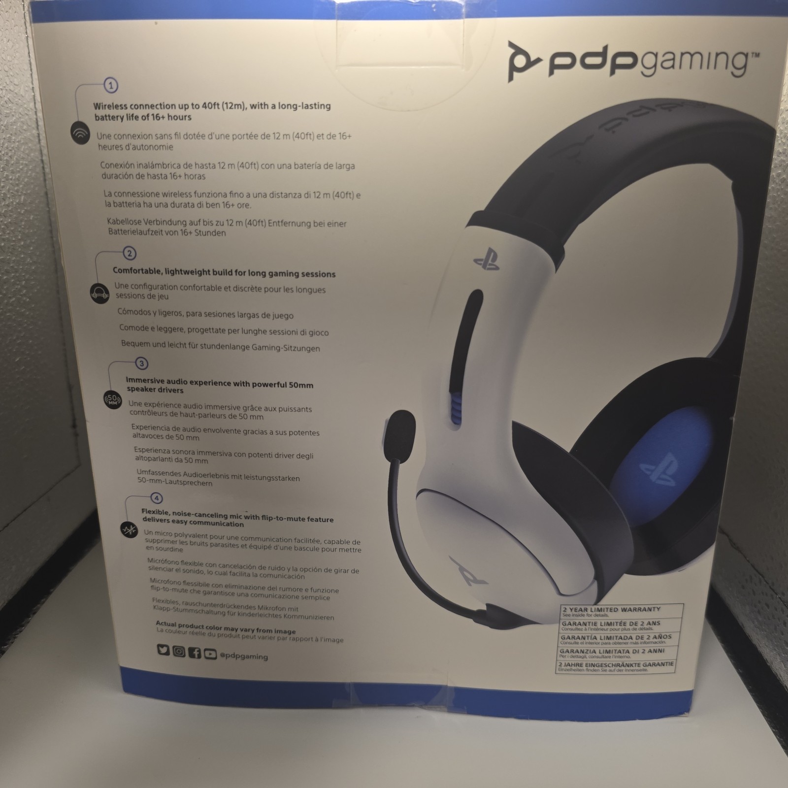 PDP LVL50 Wireless Stereo Gaming Headset PlayStation White NIB Noise Canceling