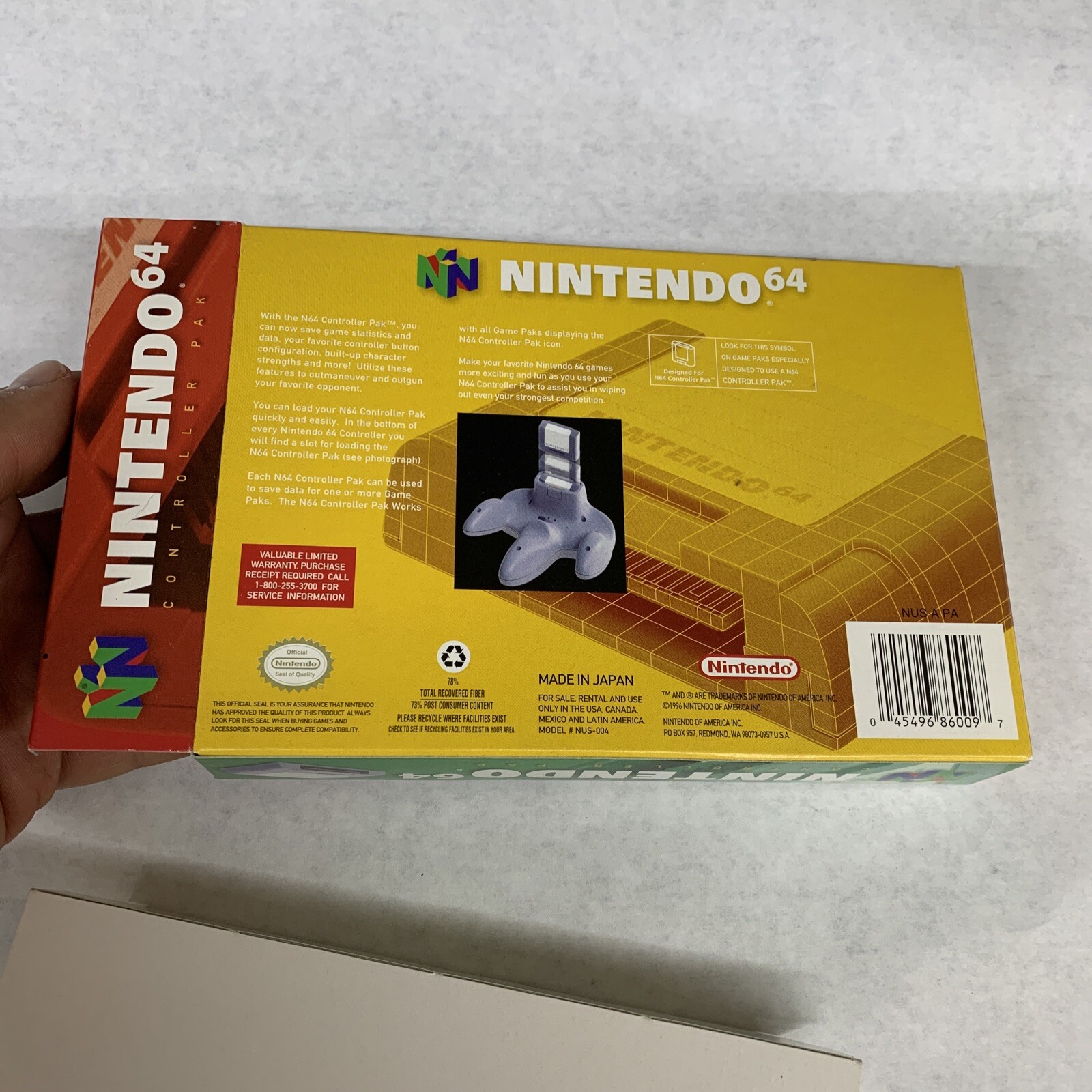 Nintendo 64 N64 Controller Memory Pak Box Box Only