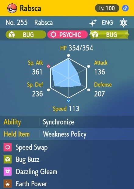 Pokemon Scarlet and Violet 6iv Shiny Max EV Rabsca