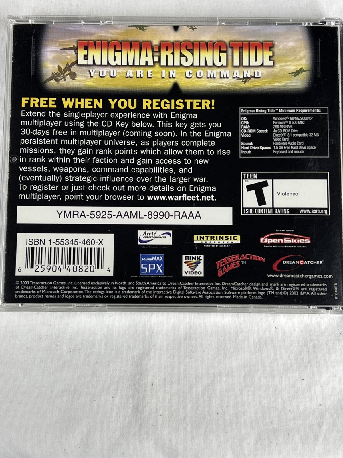 Enigma: Rising Tide Boxed Game PC CD-ROM 2003 Software Windows IBM Not Tested
