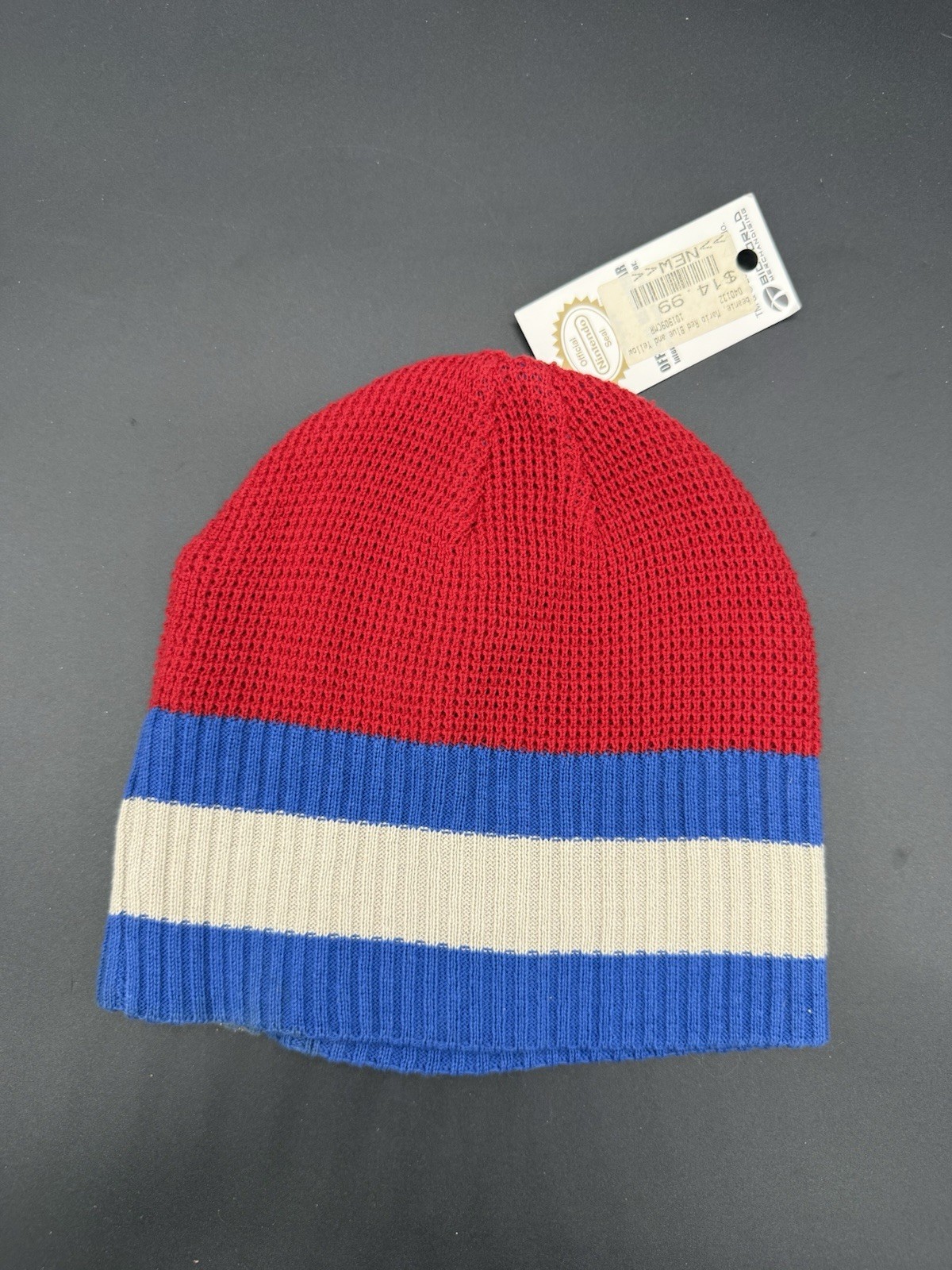 Nintendo Super Mario Mario Red Blue Knit Beanie Hat Video Game NWT