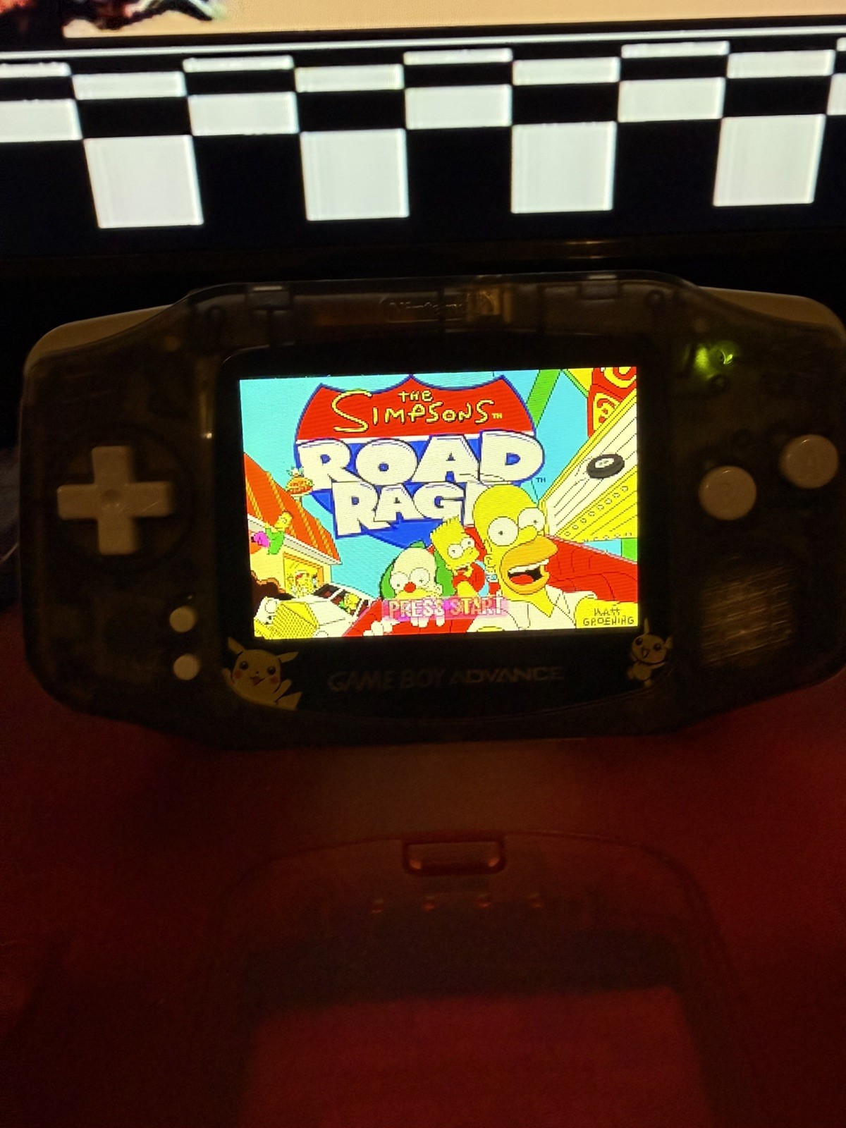 Custom Pikachu & Pichu Gameboy Advance GBA with Modded IPS Backlit Screen (GNI)