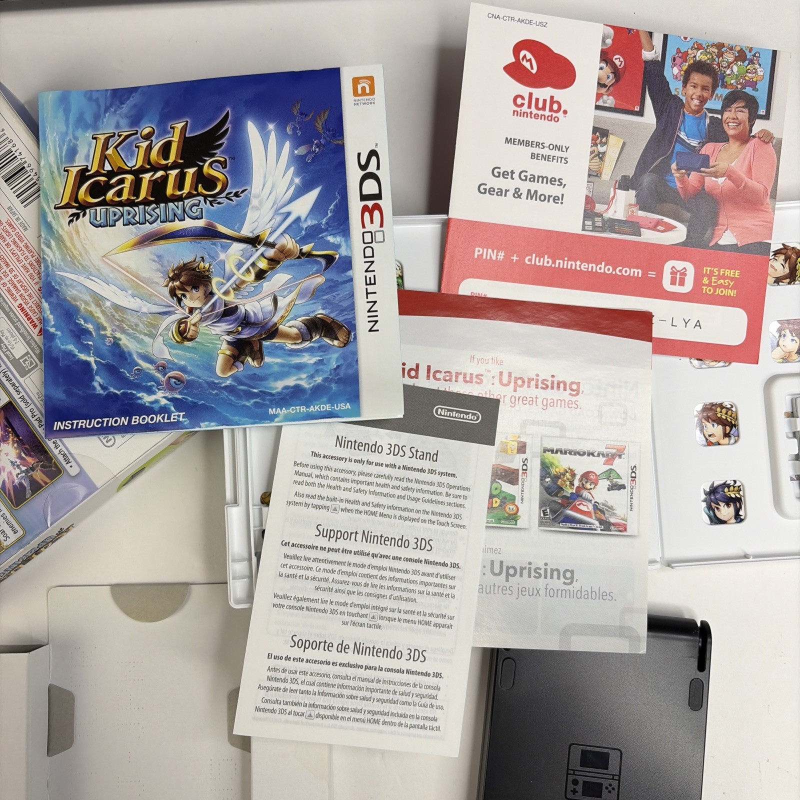 Kid Icarus: Uprising (Nintendo 3DS, 2012) Big Box -CIB Complete Stand