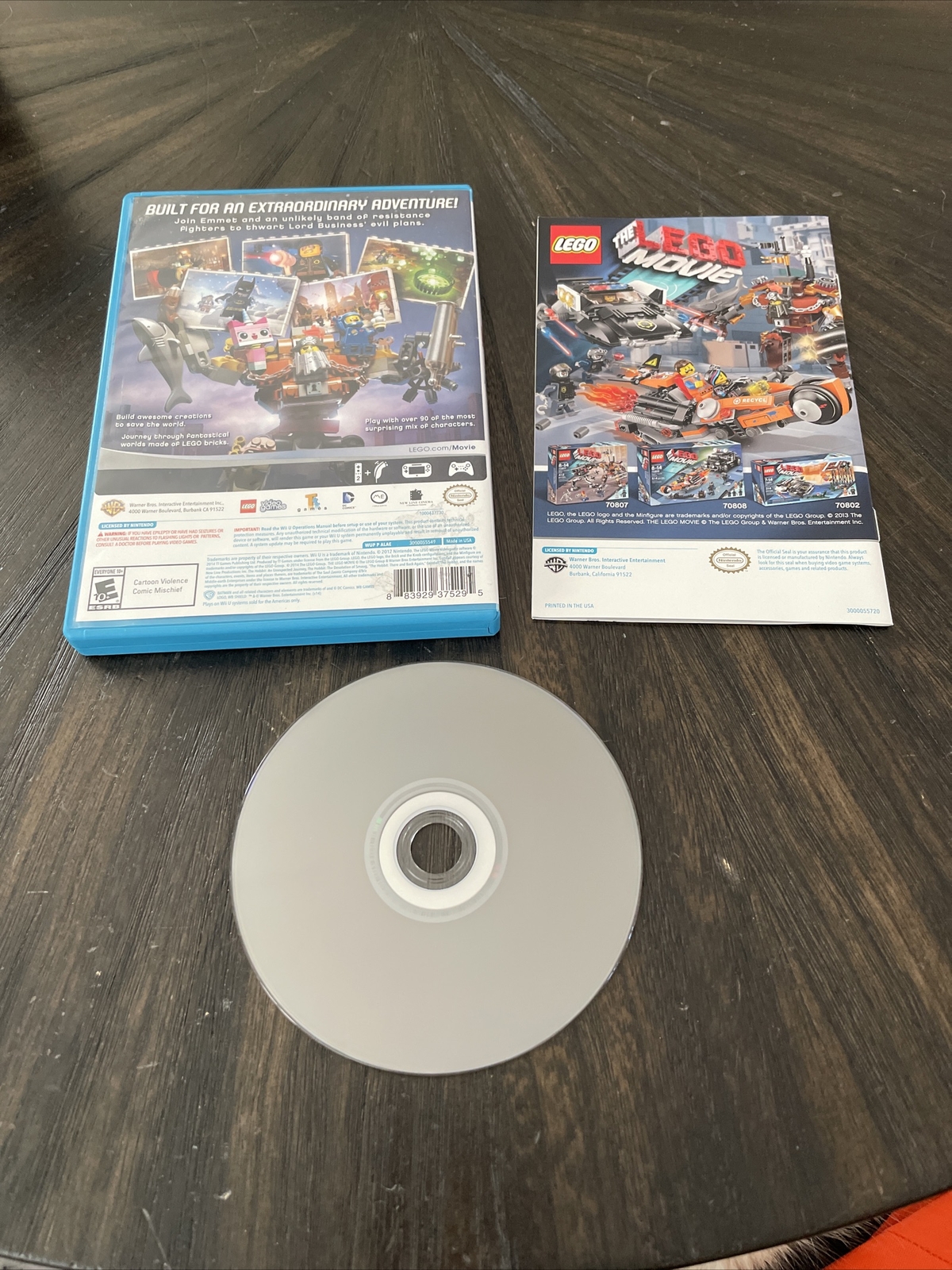Nintendo WiiU Wii U Game Lego The Lego Movie Videogame CIB Complete In Box