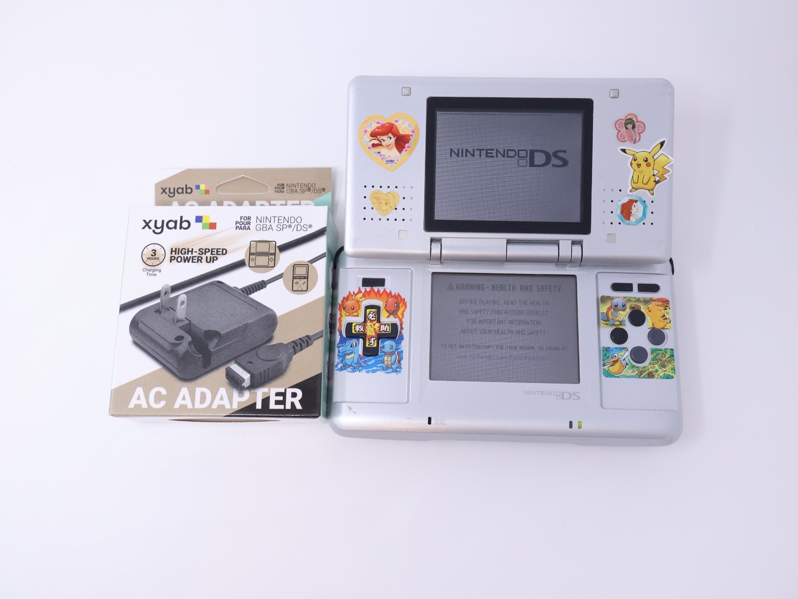 Nintendo DS Handheld Console Tested Working Titanium Silver w/ Charger & Stylus