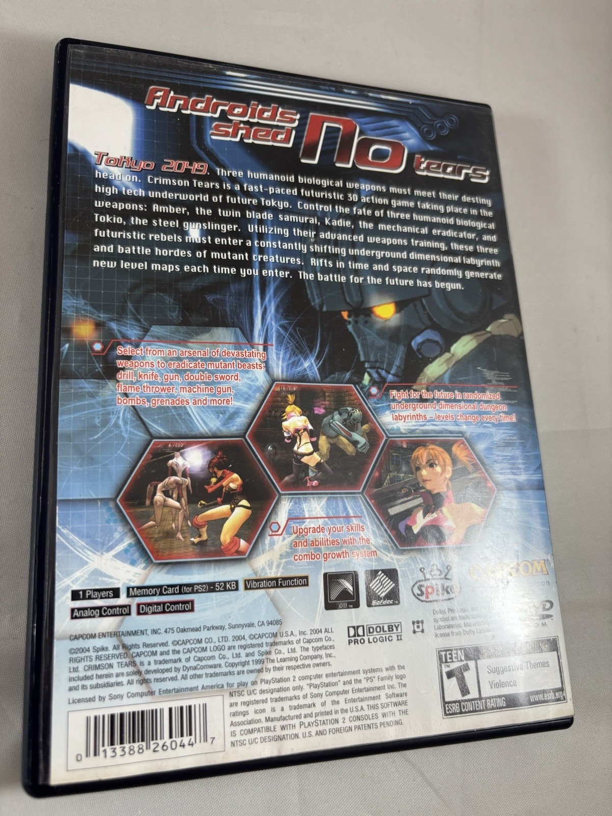 Crimson Tears (Sony PlayStation 2, 2004) Missing Manual ^Water Damage^ READ!